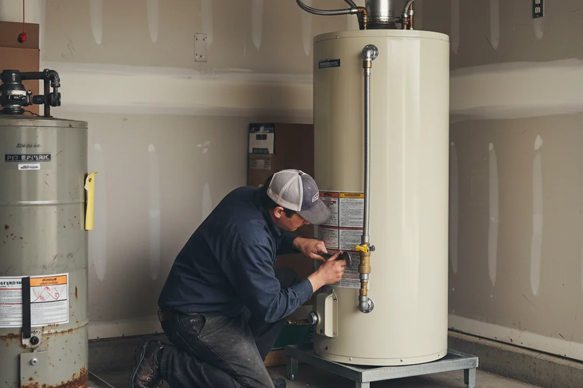 Water heater and shutoff valve replacement in Belding