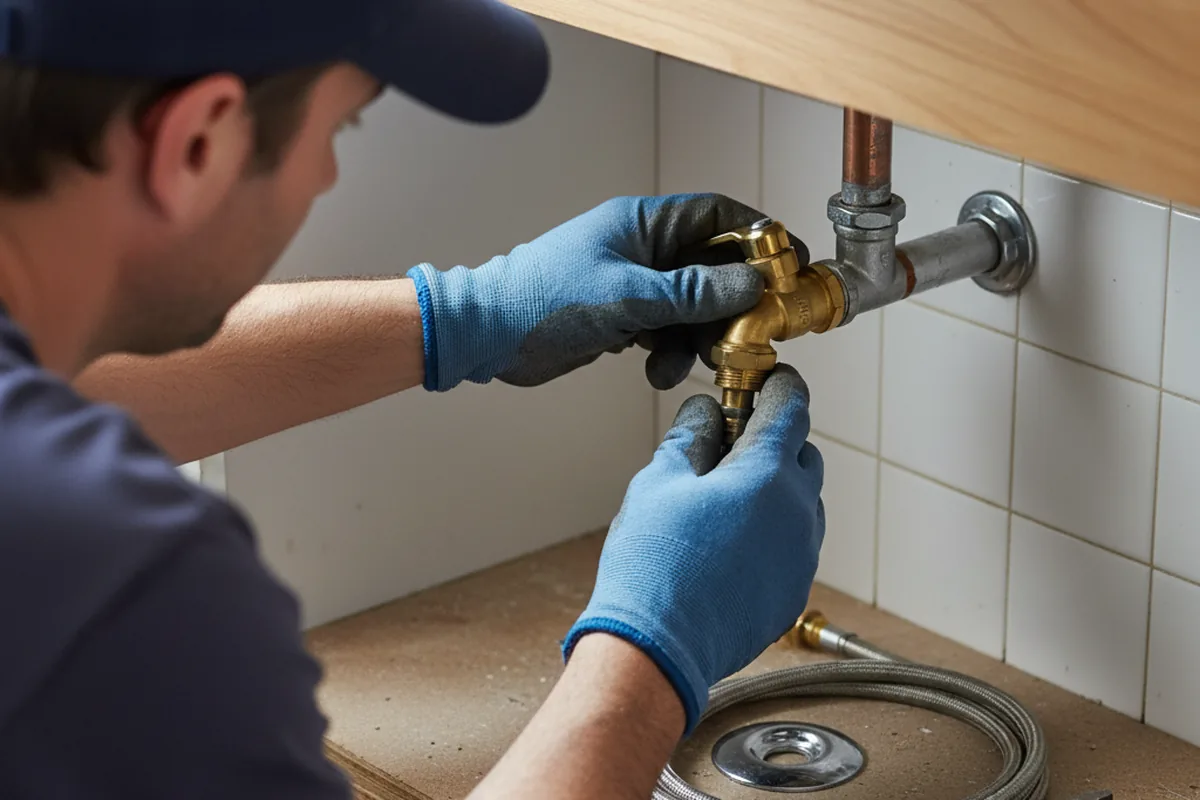 Shutoff valve and fitting work during Faucet and Fixture Repair in Belding
